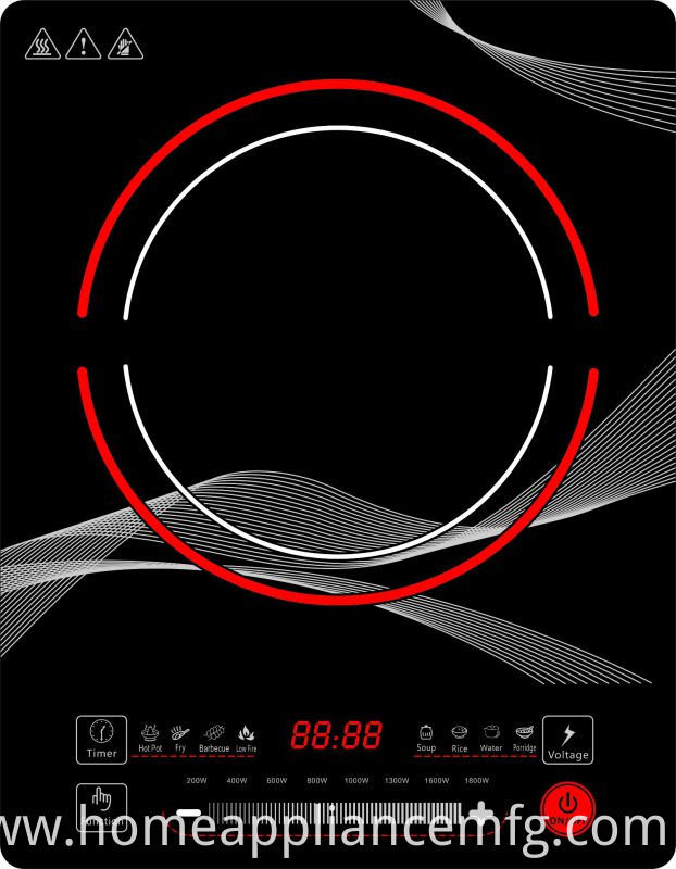 2017 CE CB EMC LVD RoHS Touch Screen Induction Hob - 2000 W
